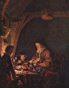 Gerard Dou Old Woman Cutting Bread Spain oil painting artist
